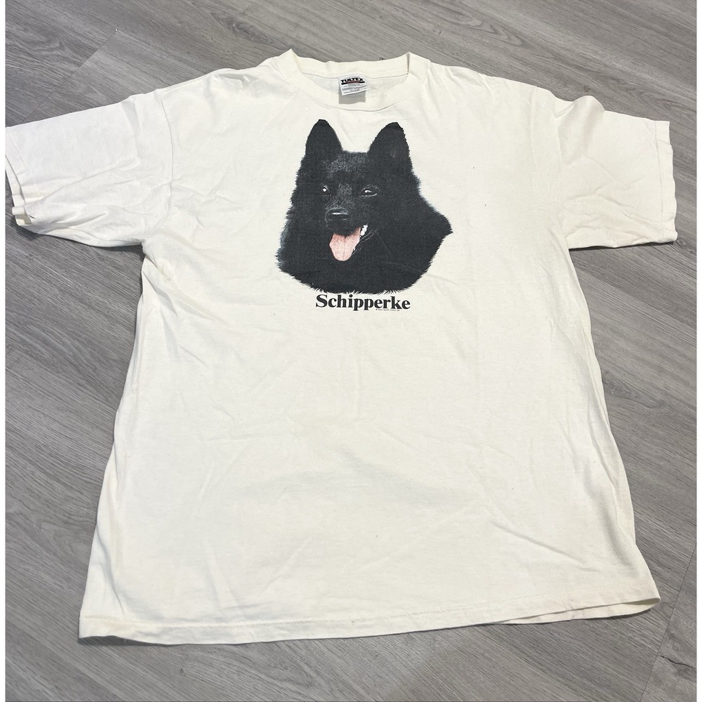 Vintage 80s 90s Schipperke Spitz Sheep Dog T Shirt Size XL Y2K Rare